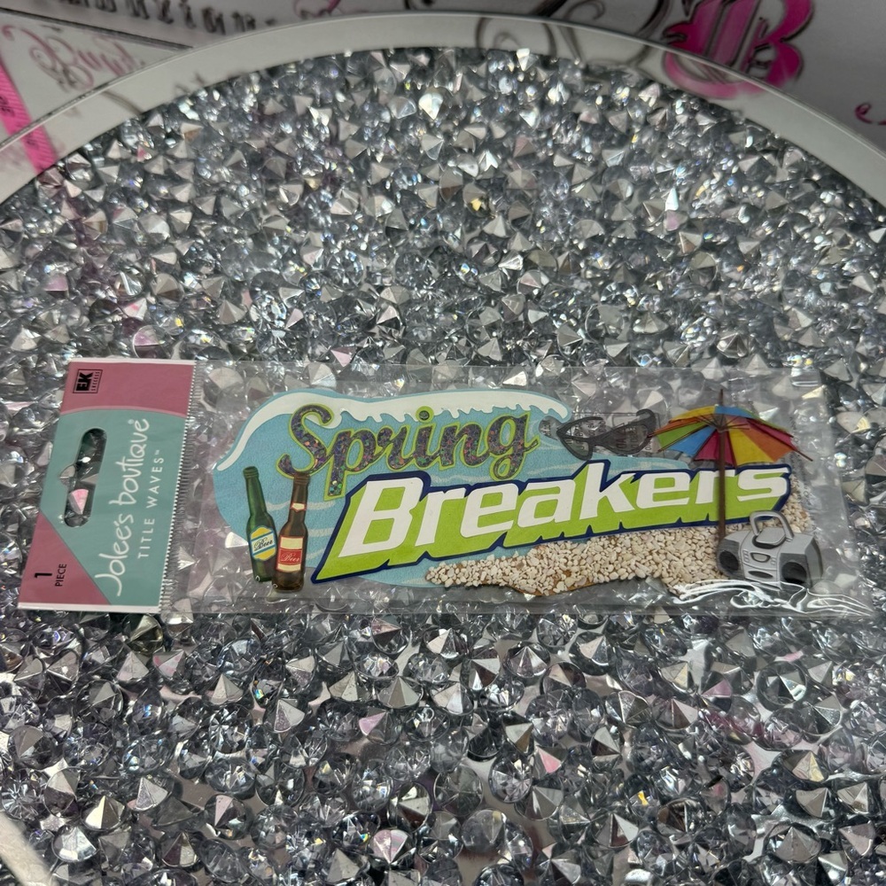 Spring Breakers Decorative Sticker sand, multicolour vintage Y2K scrapbook